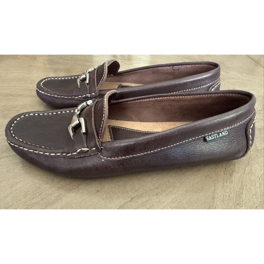 Eastland Brown Leather Loafers Women’s 9.5M Comfort Horsebit Slip-On Shoes